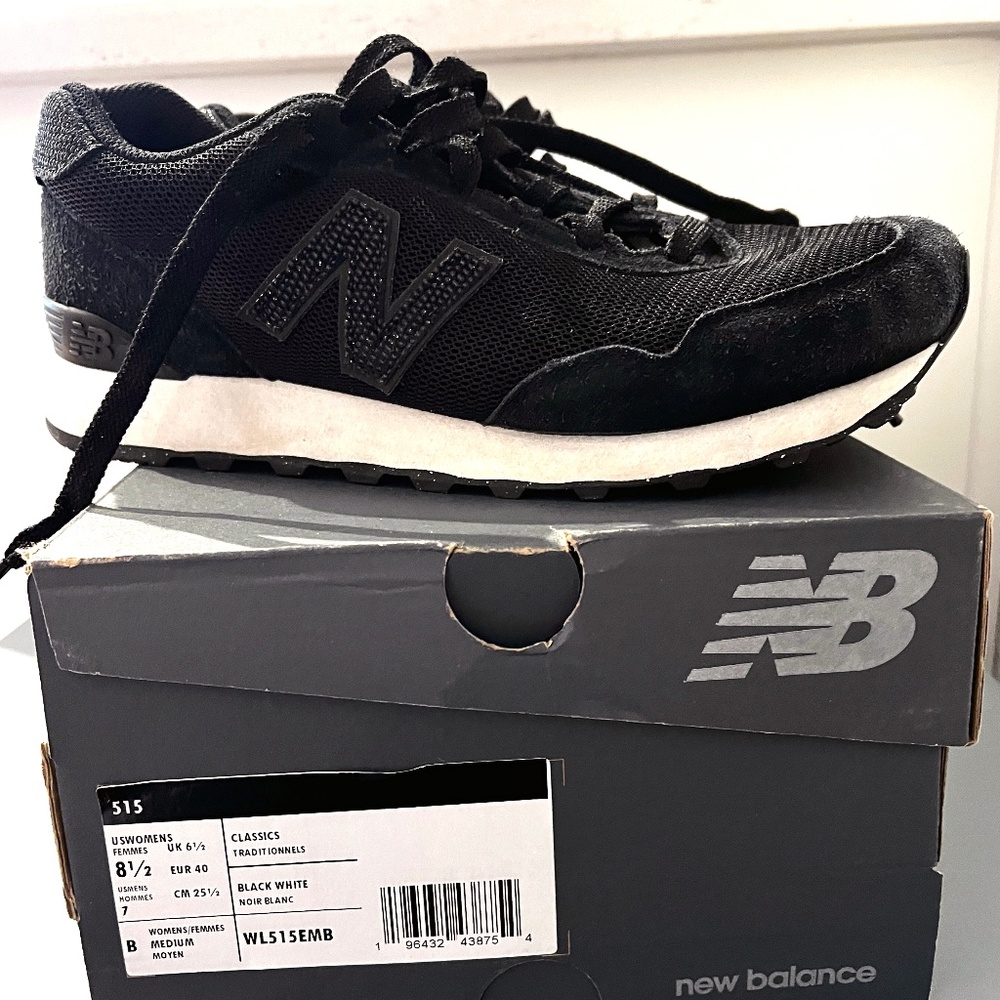 New Balance 515 Women's Lace-up Black Sneakers with Glitter/Sparkle Accents - Picture 10 of 13